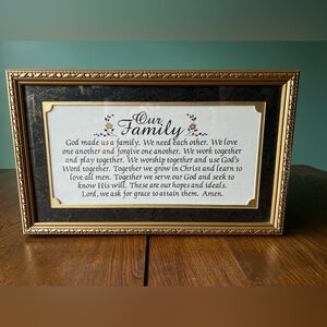 Gold Framed titled “Our Family” from James Lawrence LTD.